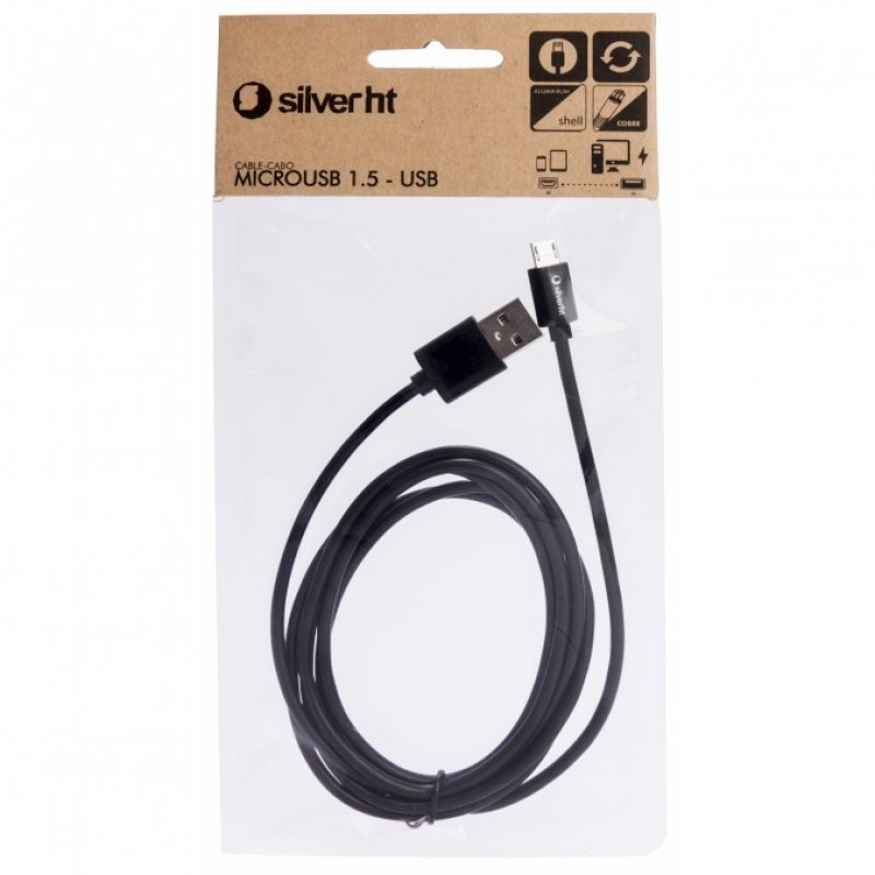 SilverHT Cable Basic MicroUSB 1.5m Negro