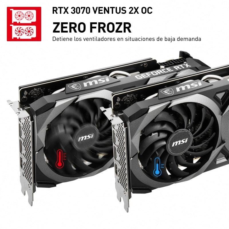 Tarjeta Gráfica MSI GeForce RTX 3070 VENTUS 2X OC LHR 8GB GDDR6