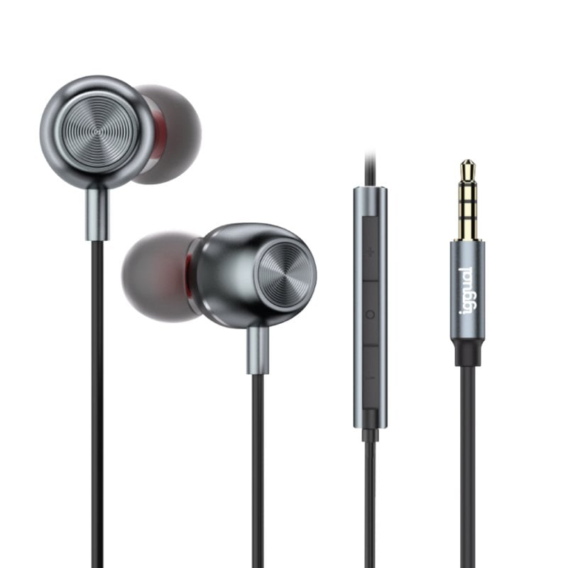 Écouteurs iggual filaire Jack 3,5 mm para chamadas e música, microfone integrado, pretos