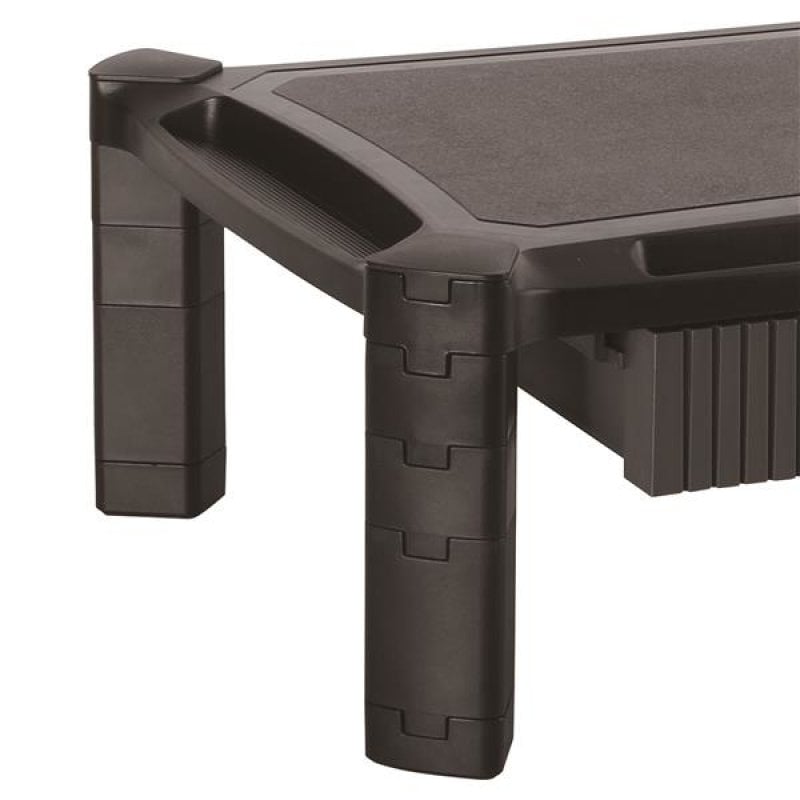 Support Rehausseur écran TooQ - Pour Moniteur Ou PC Portable, Max 20 Kg | Hauteur Réglable 100/120/140 Mm, Noir