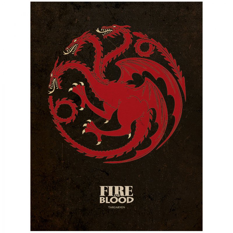 Pyramid Lienzo Juego de Tronos Targaryen 30x40cm