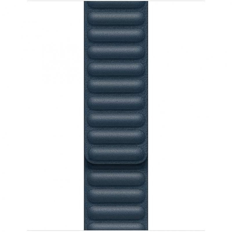 Image of Cinturino a maglie in pelle blu baltico Apple da 40 mm, taglia M/L, per Apple Watch