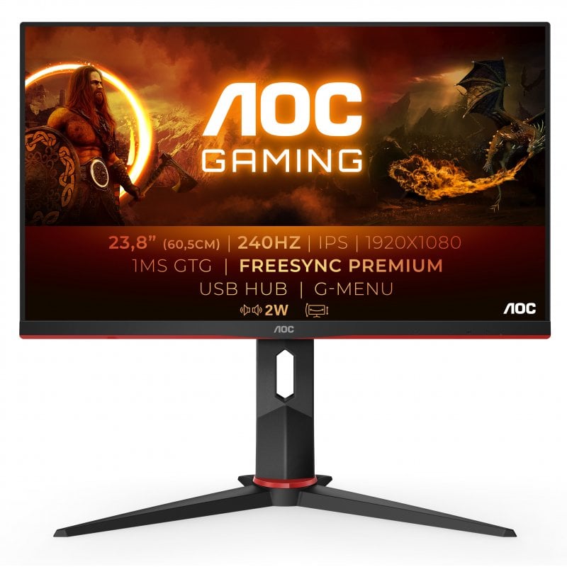 Aoc Monitor Led Ips 25 Fhd 1ms 360hz Hdmi Dp Usb Colunas Gaming