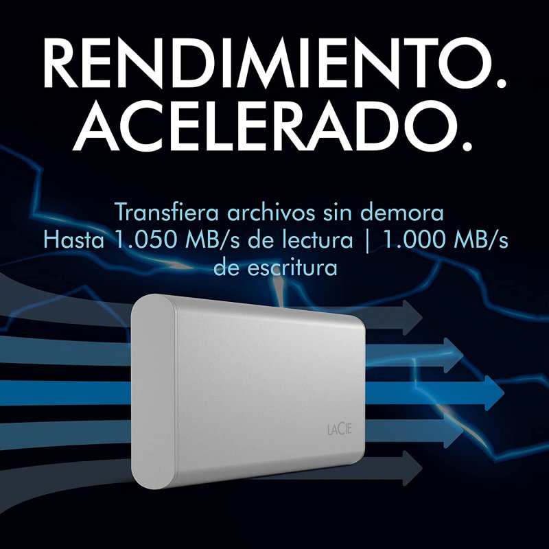 LaCie SSD portable 2 To USB-C Argent