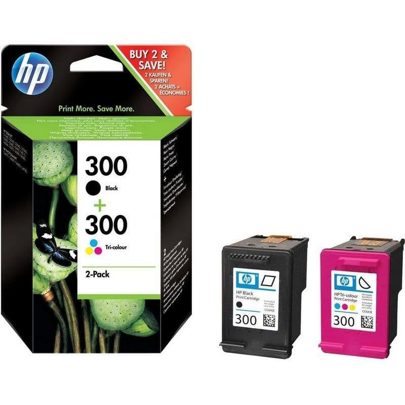 HP 300 Pack Tinteiro Preto + Tricolor