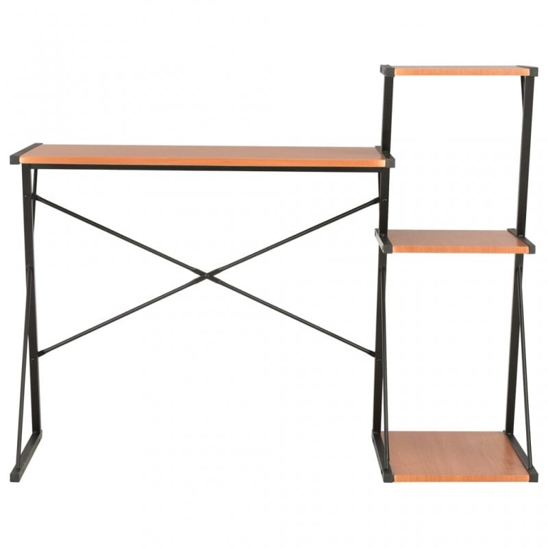 VidaXL Bureau avec étagère 116x50x93cm Noir/Marron