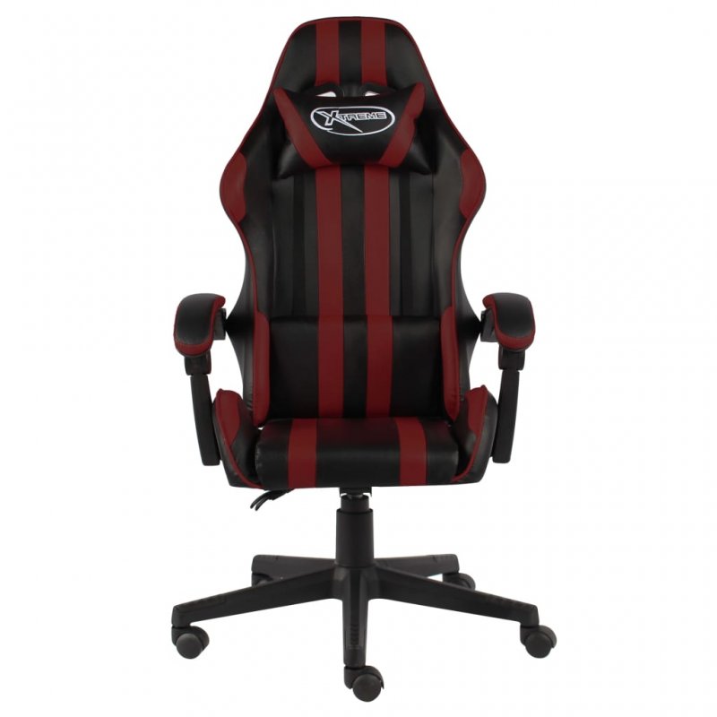 VidaXL Chaise de jeu en cuir synthétique noir/rouge rouge