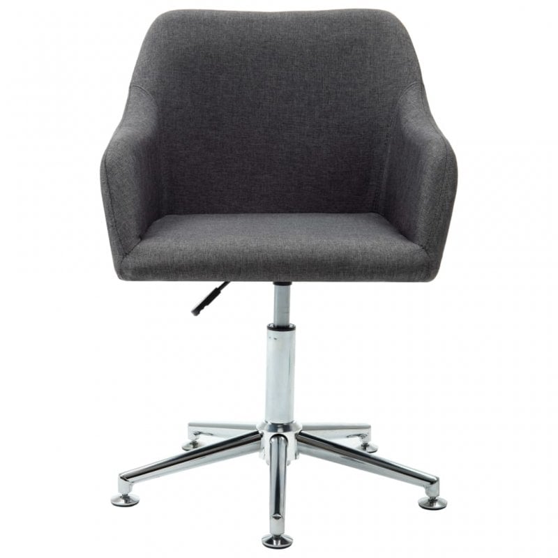 VidaXL Silla de Oficina Giratoria Tela Gris Oscuro