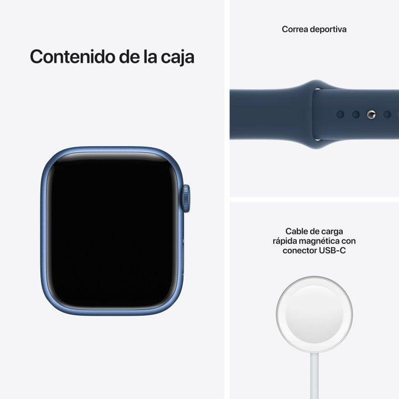 Apple Watch Series 7 GPS 45mm Aluminio Azul con Correa Deportiva