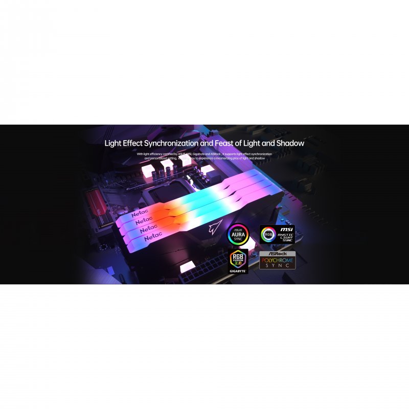 Netac Shadow RGB 3200MHz PC4-25600 16GB 2x8GB CL16 | PcComponentes.com