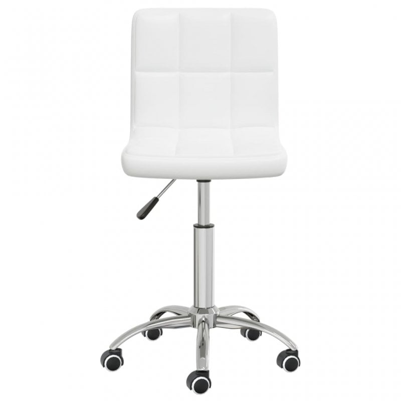 VidaXL Chaise de bureau pivotante en cuir synthétique blanc