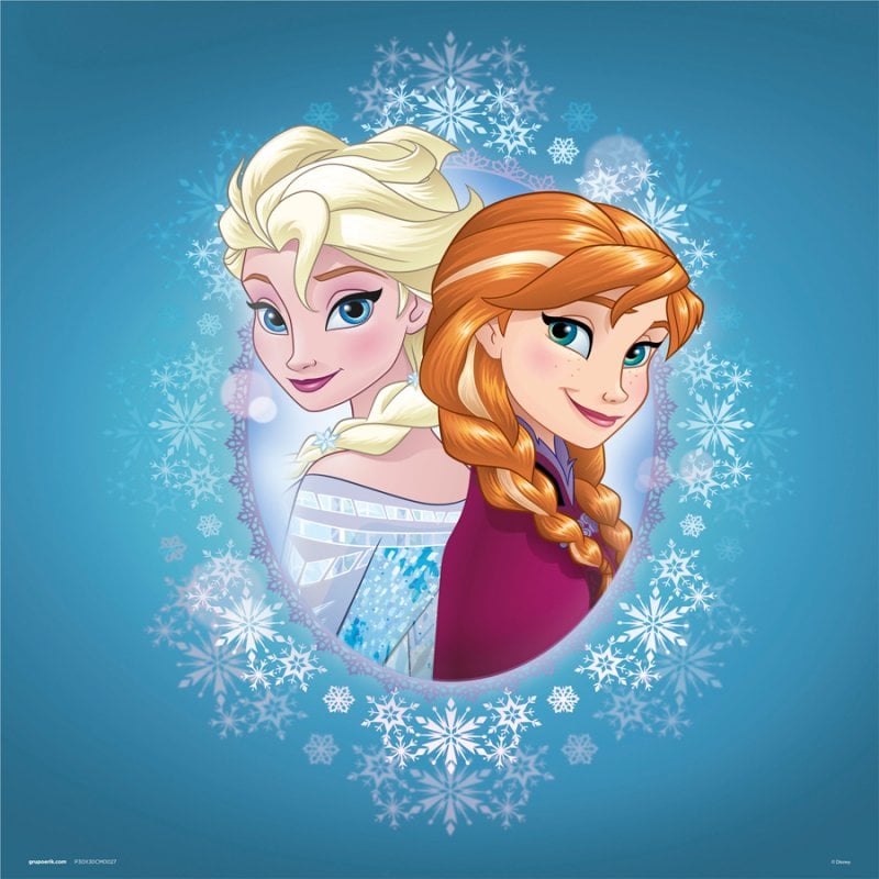 Image of Stampa Erik Disney Frozen Anna ed Elsa 30x30 cm