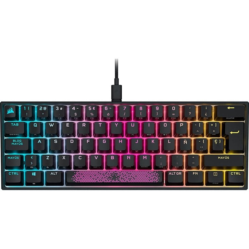 Um teclado preto com o número 1 nele