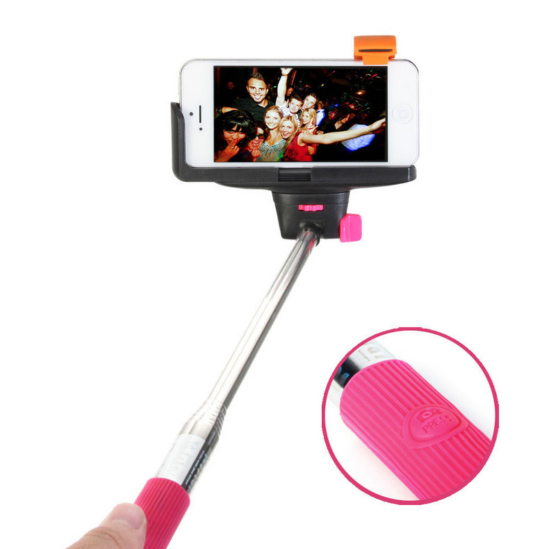 Monopod Selfie con disparador Bluetooth Rosa