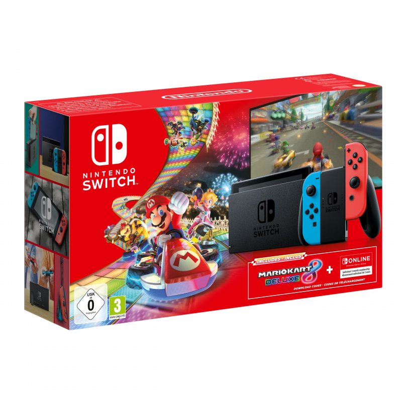 Novo Nintendo Switch Azul e Vermelho Neon + Jogo Mario Kart 8 Novo Nintendo  Switch Azul e Vermelho Neon + Jogo Mario Kart 8 Novo Nintendo Switch Azul e  Vermelho Neon +