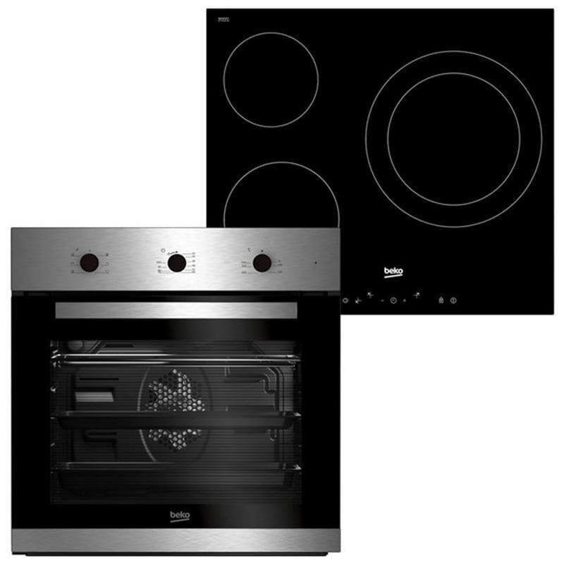 Beko BBSE12120XD Pack Horno Convencional 72L A Inox + Placa Vitrocerámica 3 Zonas Negra Beko BBSE12120XD Pack Horno Convencional 72L A Inox + Placa Vitrocerámica 3 Zonas Negra