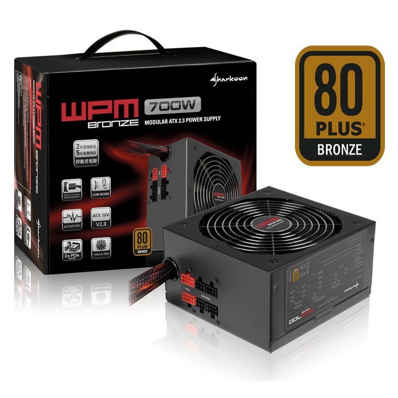 Sharkoon WPM700 Bronze 700W ATX Netzteil 700 Watt 80+ Modular #303654