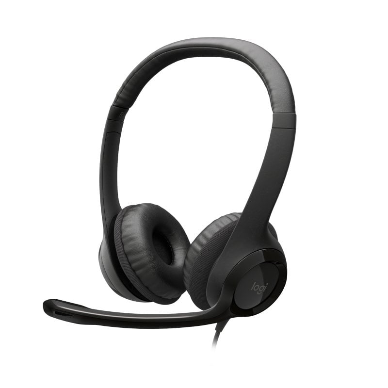 Auricolari Logitech H390 con filo USB-A per ufficio con cancellazione del rumore neri