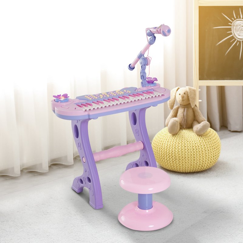 Homcom Piano Infantil 37 Teclas con Micrófono y Luces