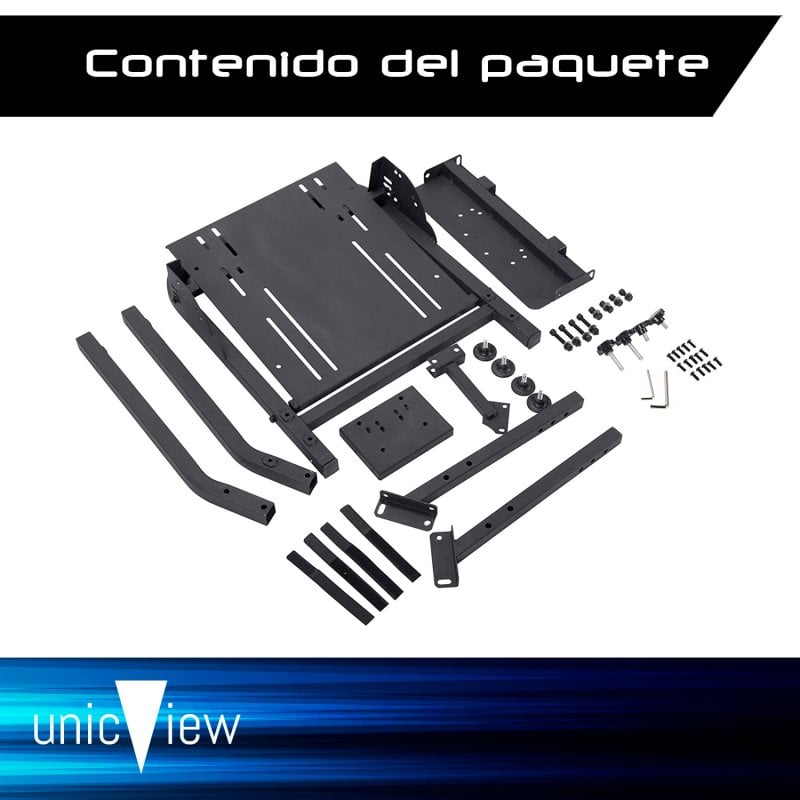 Unicview Soporte para volante Logitech G29 G920 G923 incluye soporte caja  de cambios, Thrustmaster T150 T500 T300 TX TH8A, PS4 PS5, Xbox Fanatec  Clubsport, Totalmente ajustable, Plegable : : Videojuegos