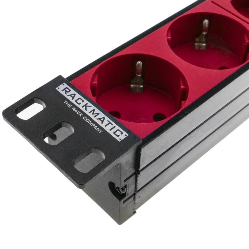 Racks Rojos RackMatic Regleta de Enchufes Rojos para Armario Rack 19