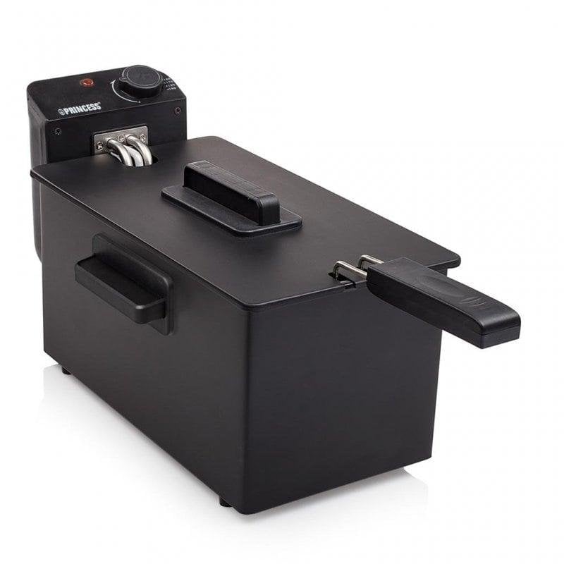 Princess Friteuse zone froide 3 L 2000 W noire, poignée rabattable, panier et cuve amovibles
