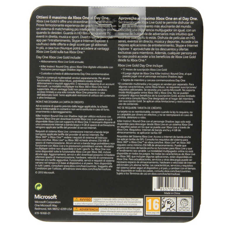 Xbox Live 12 Meses Day One Edition