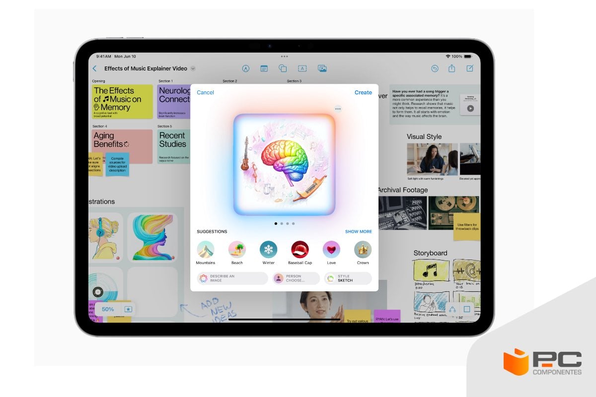 Un ejemplo de los iPad compatibles con la nueva IA de Apple