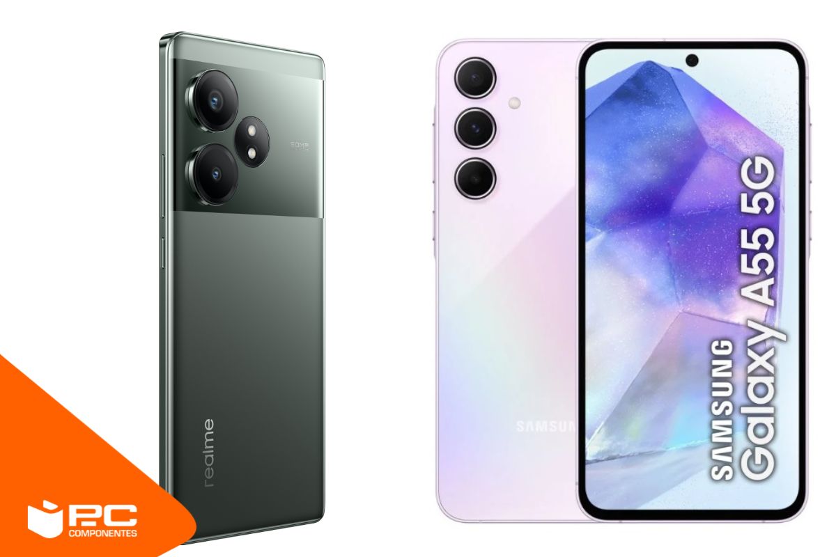 Die Samsung A55 vs Realme GT 6T nebeneinander