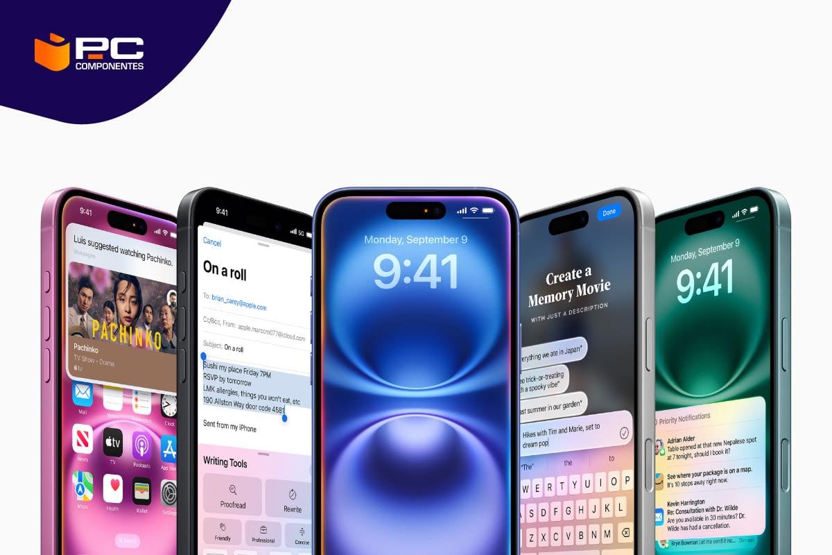 Los nuevos iPhone 16 en varios colores