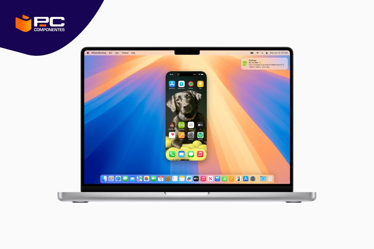 Un macbook con el nuevo macOS Sequoia