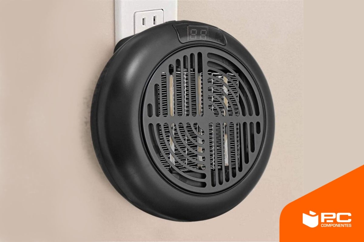 calefactor de enchufe negro