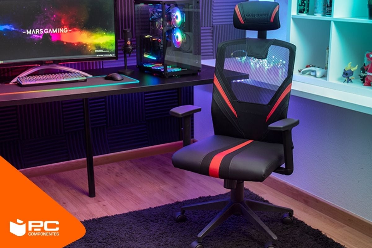 Una silla gaming de tela transpirable