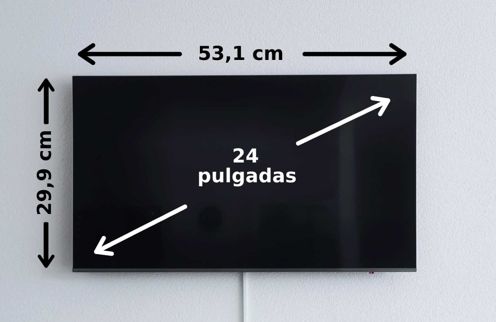 Medidas TV de 24 pulgadas ¿Cuántos centímetros son?