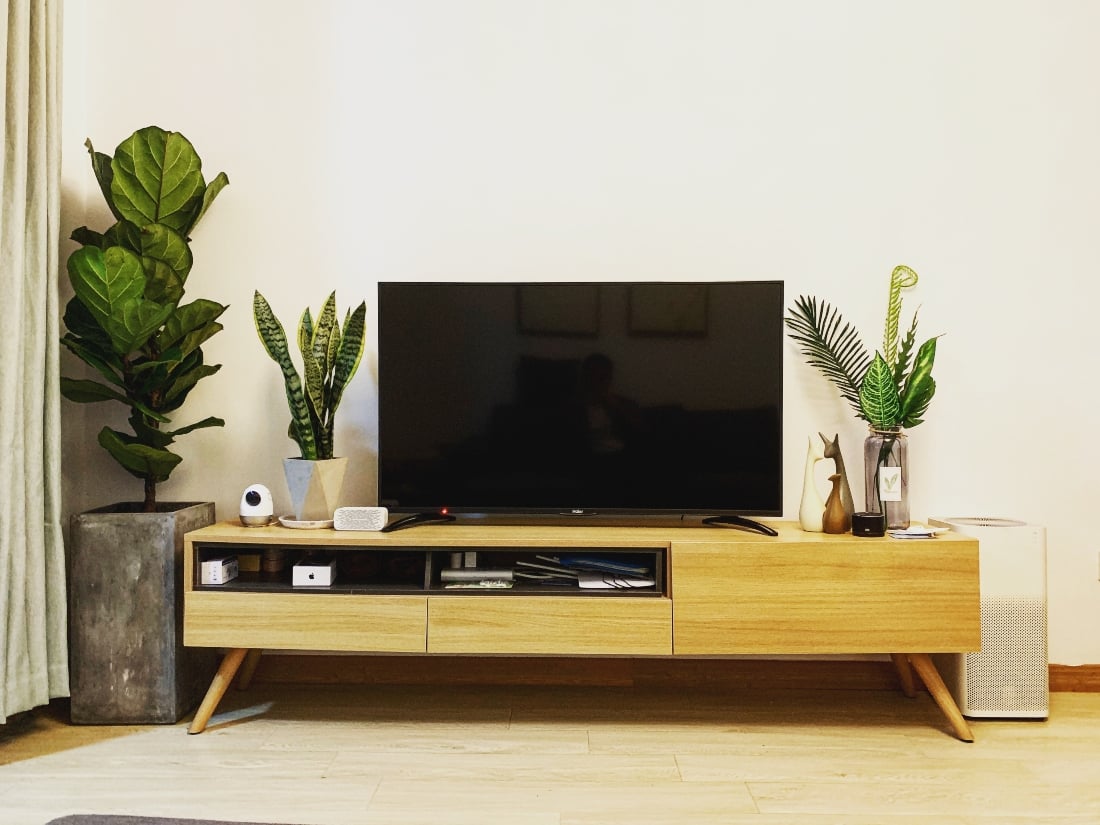puntos cuánticos en la pantalla del televisor