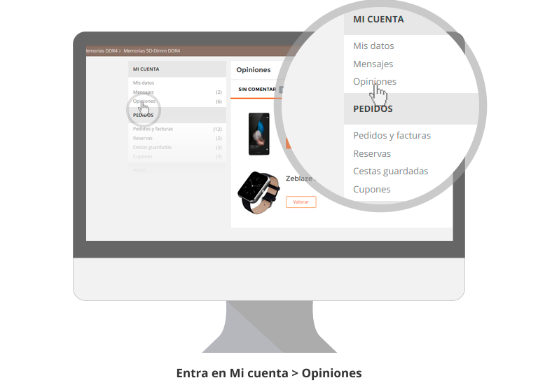 Entra en Mi cuenta > Opiniones