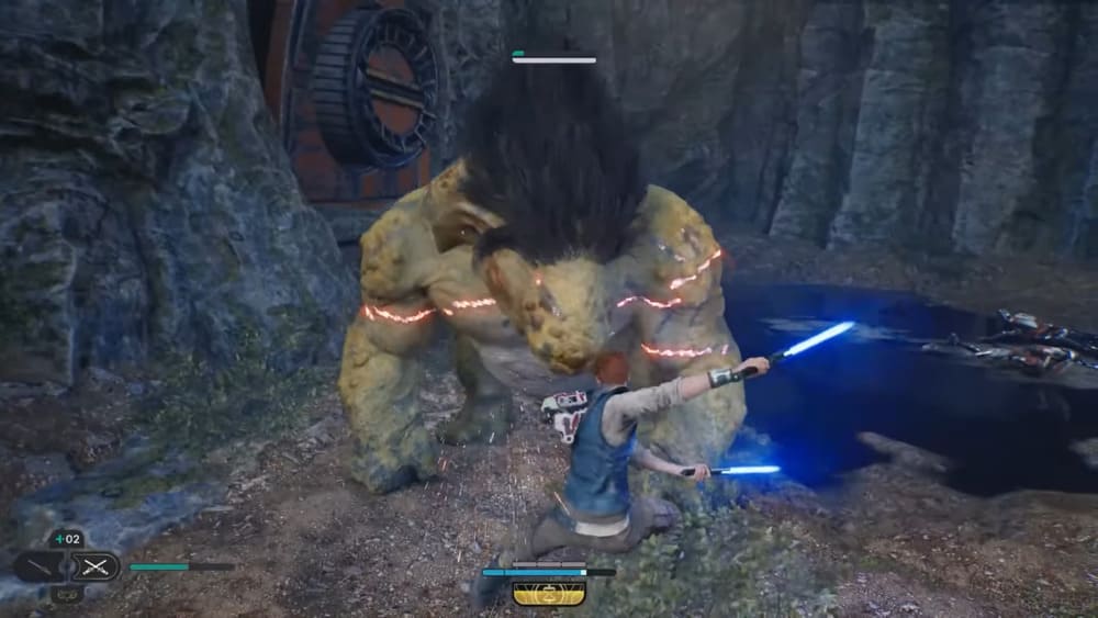 lucha con enemigos en Star Wars Jedi Survivor