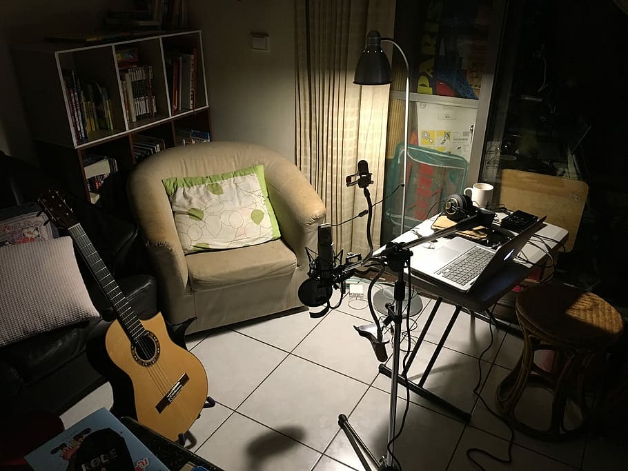 Un estudio de grabación musical en casa