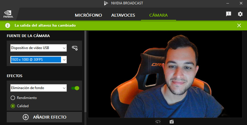 nvidia broadcast eliminar fondo