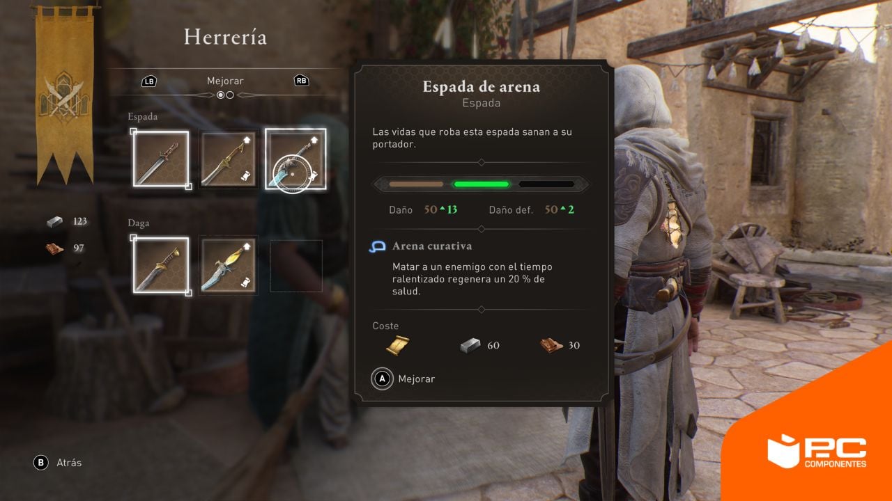 Menú de armas en AC Mirage