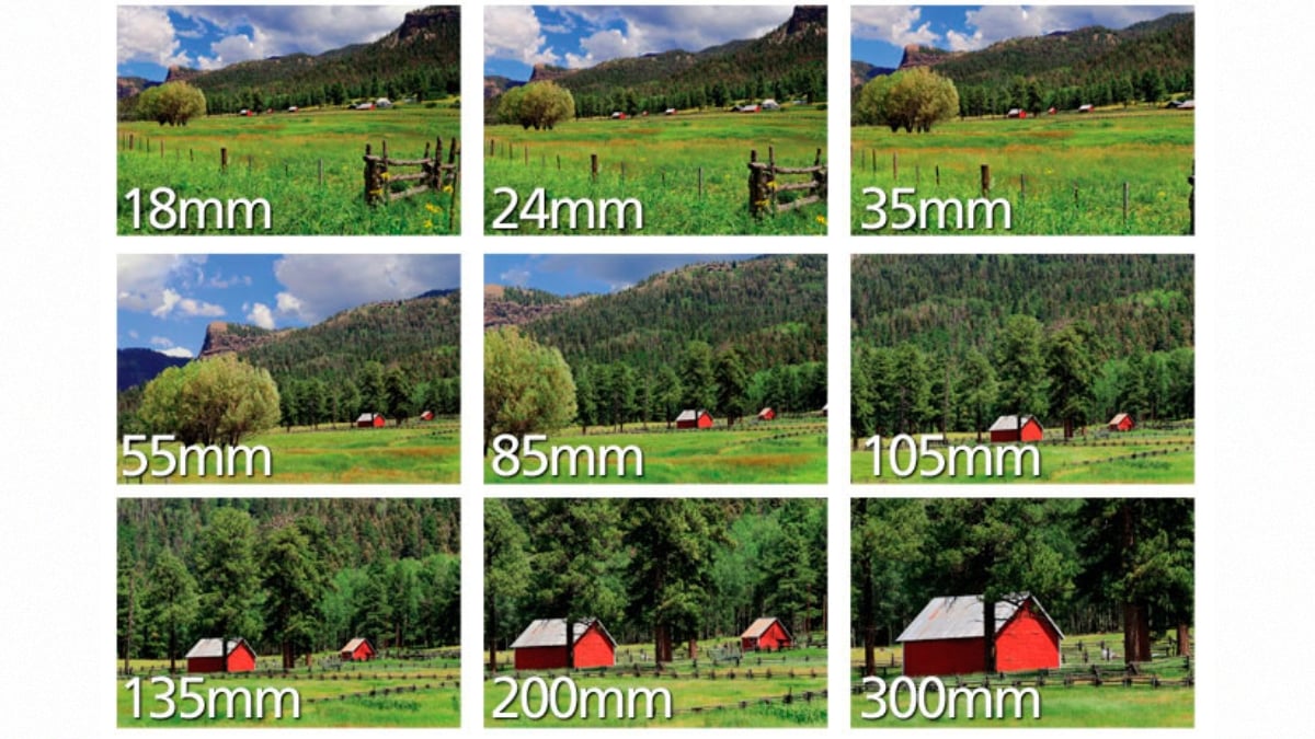 Diferentes distancias focales en una cámara réflex