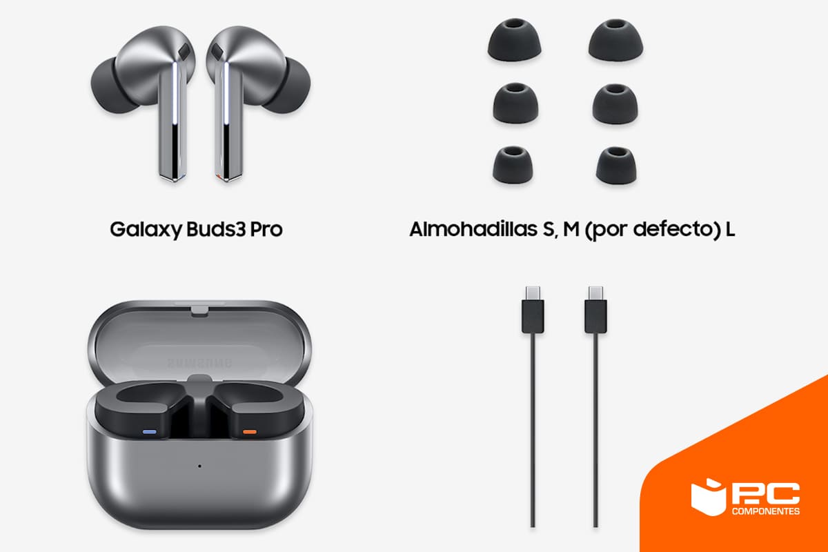 Contenido de la caja de los auriculares inalámbricos Samsung Galaxy Buds 3 Pro