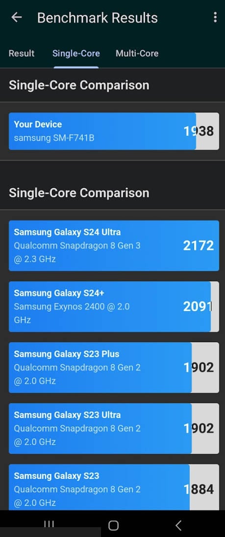 samsung galaxy z flip 6 benchmark