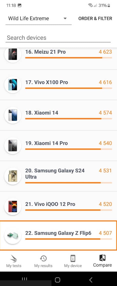samsung galaxy z flip 6 rendimiento