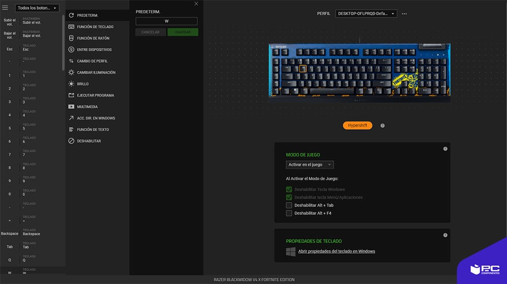 review Razer Blackwidow V4 X Fortnite 