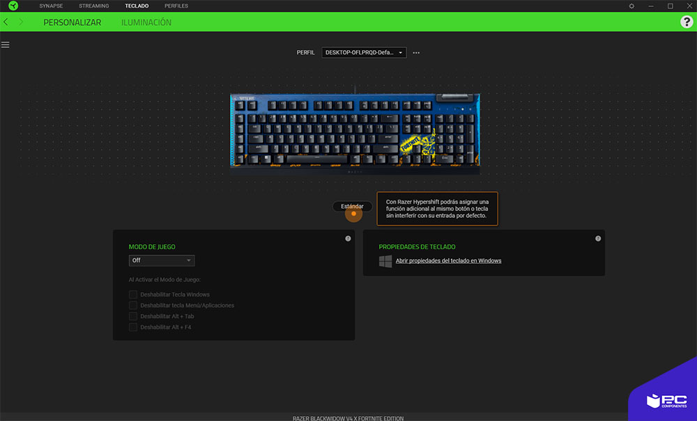 review Razer Blackwidow V4 X Fortnite 