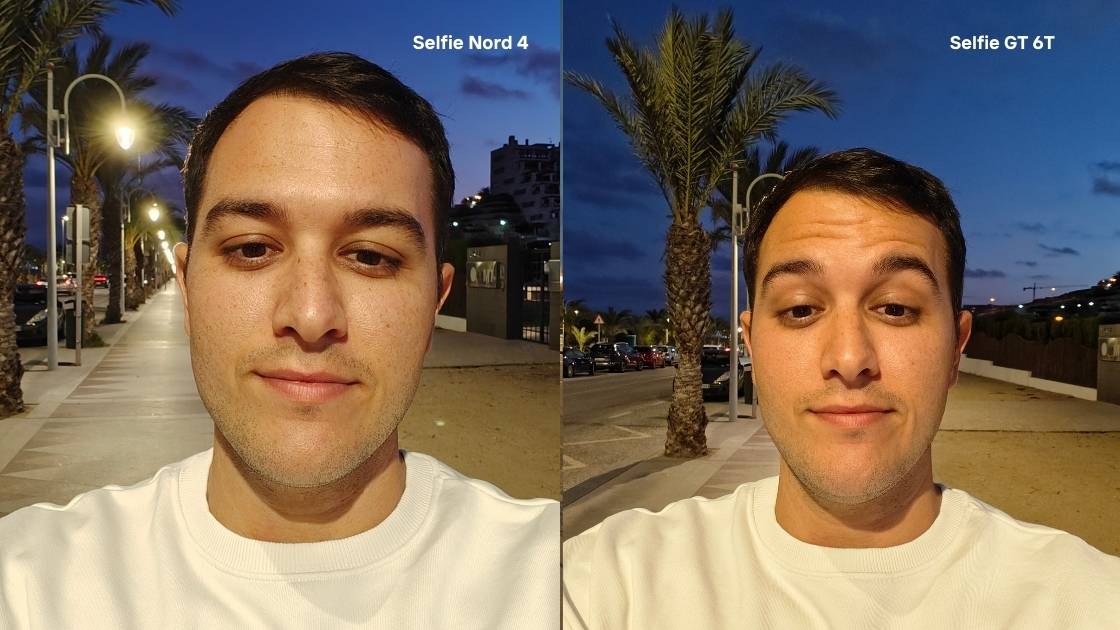 OnePlus Nord 4 vs realme GT 6T selfie noche