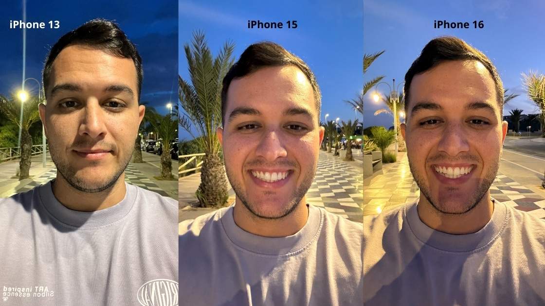 iphone 13 vs 15 vs 16 selfie