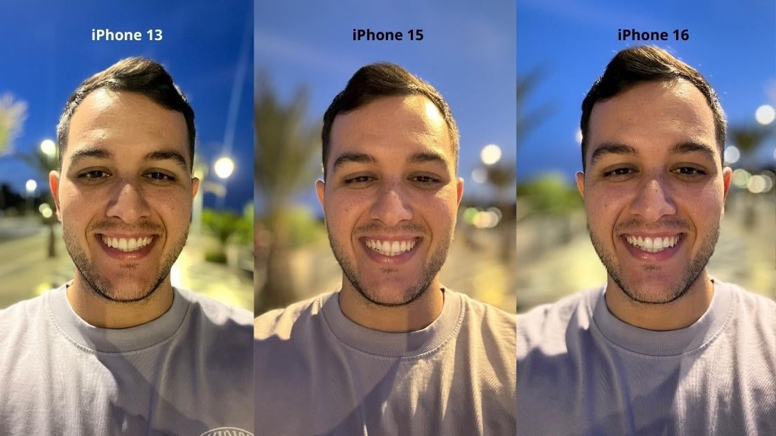 iphone 13 vs 15 vs 16 selfie