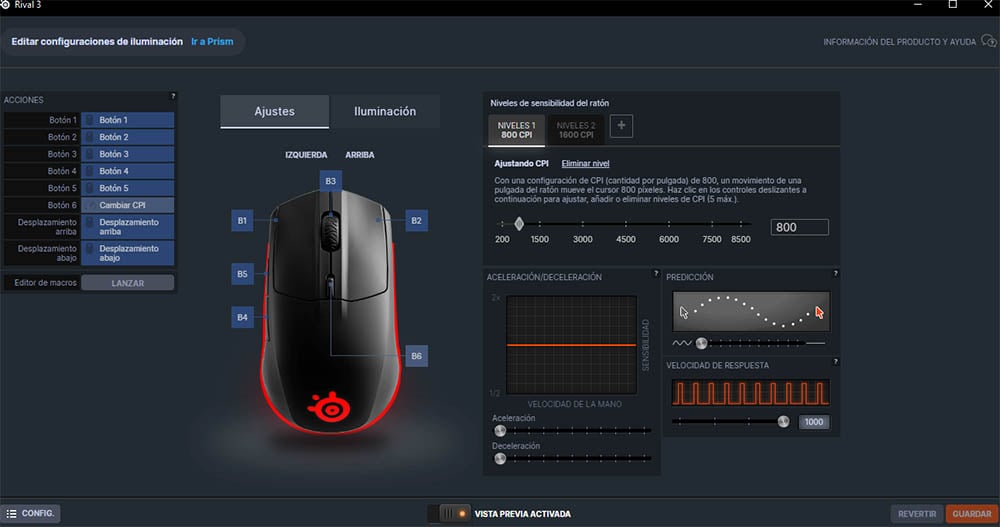 SteelSeries Rival 3 software